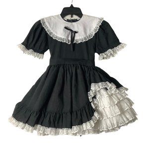 Vtg Emma's Rainbow Pageant Circle Western Dress Girl Size 5 Ruffles Cotton Blend